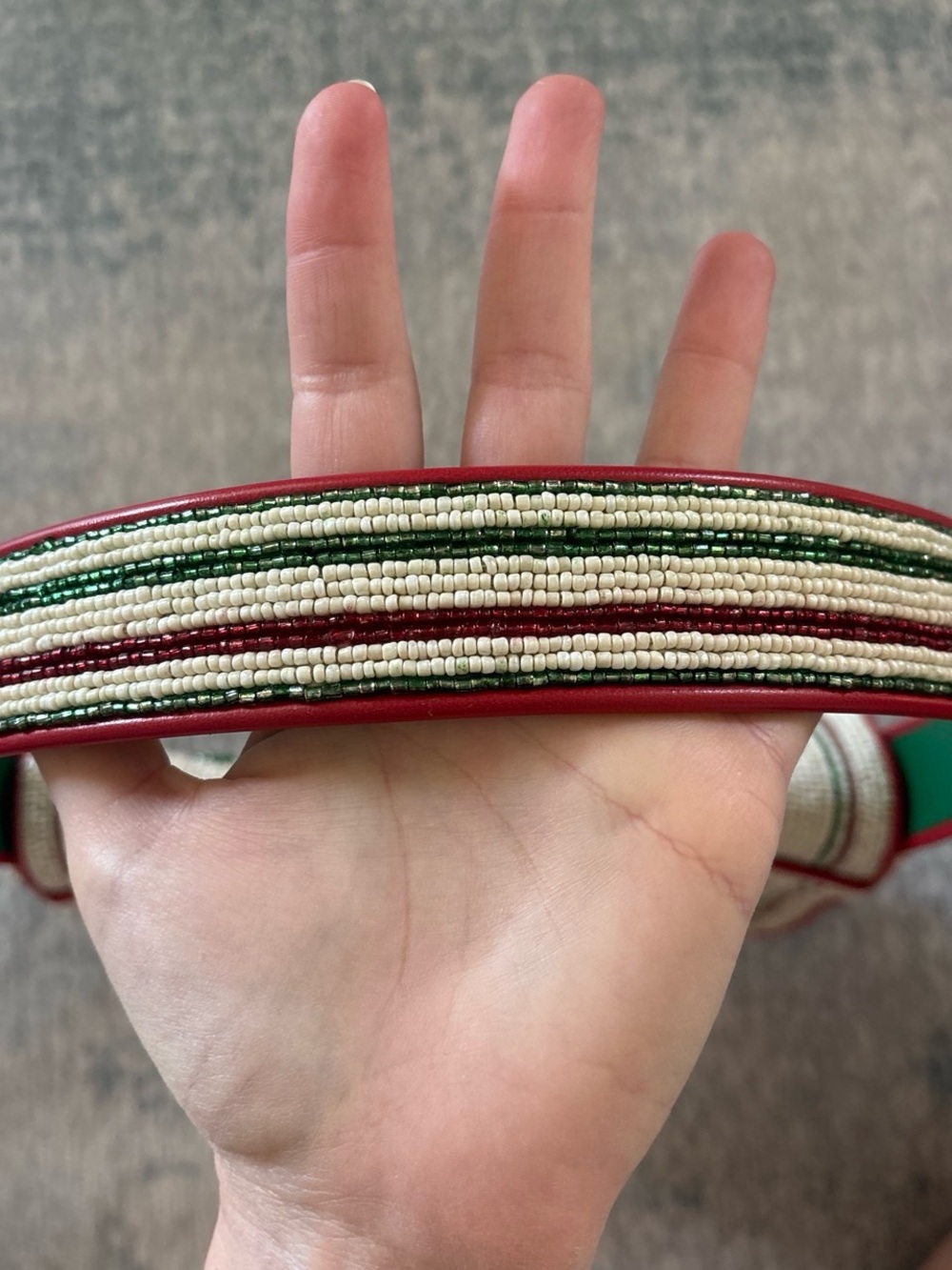 Staud Tommy Beaded Tomato Motif Shoulder Bag - Cream & Red Authentic - Picture 6 of 7